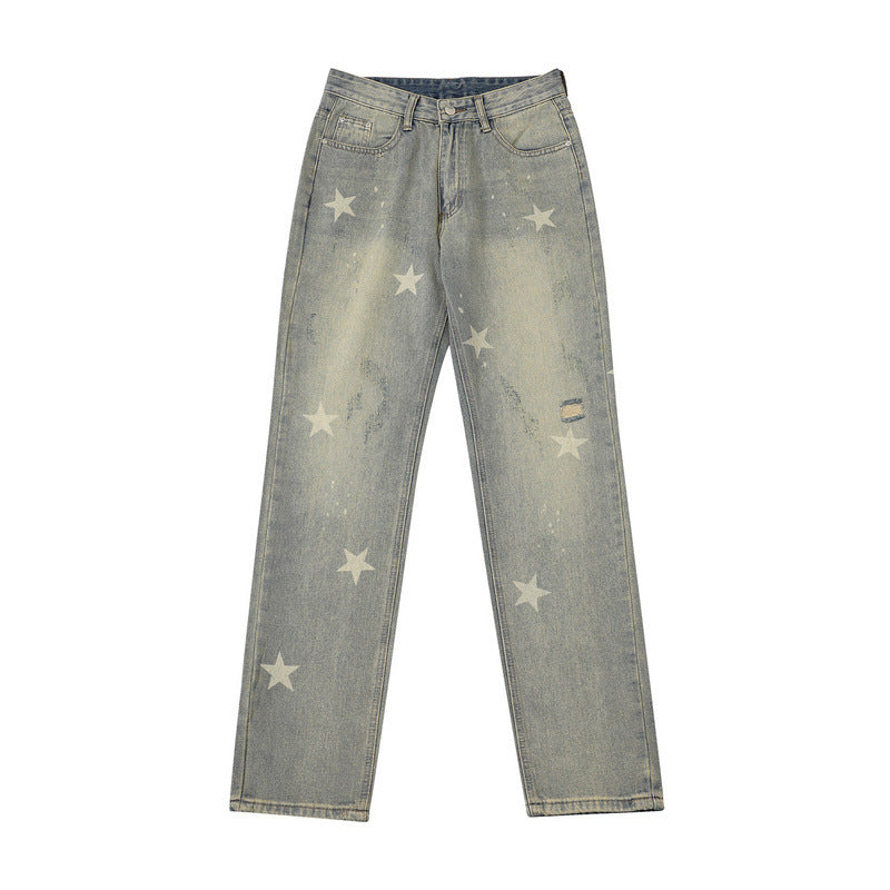 Printed Washed Jeans