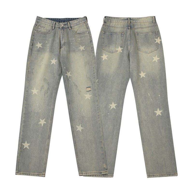 Printed Washed Jeans