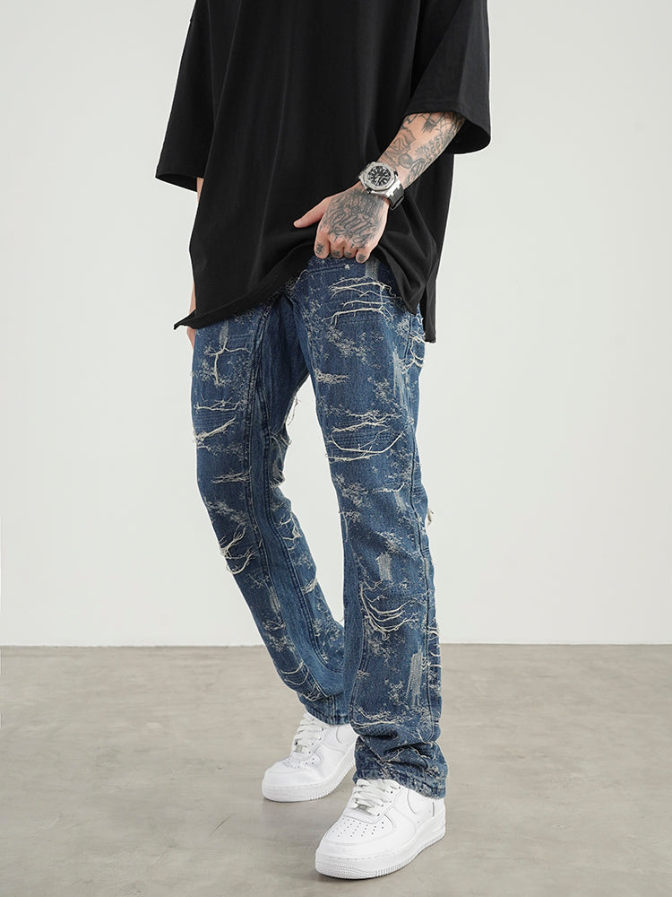 Deconstructed Micro Flared Jeans