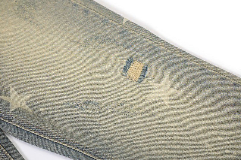 Printed Washed Jeans