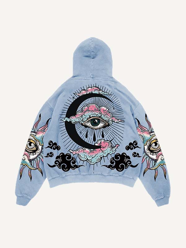 Printed Long Sleeved Hooded Sweatshirt