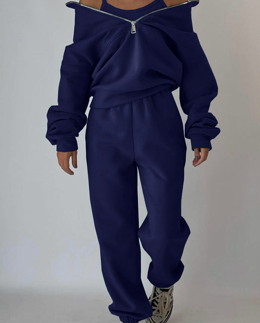Over Sized Zip Up Casual Tracksuit