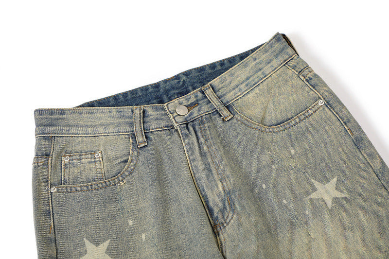 Printed Washed Jeans