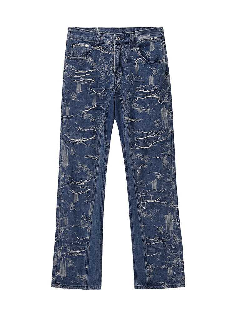 Deconstructed Micro Flared Jeans