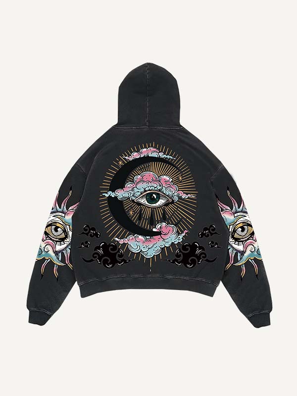 Printed Long Sleeved Hooded Sweatshirt