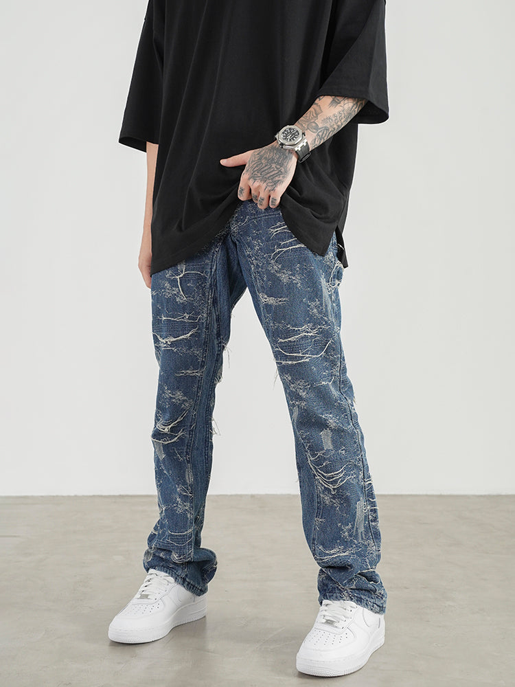 Deconstructed Micro Flared Jeans