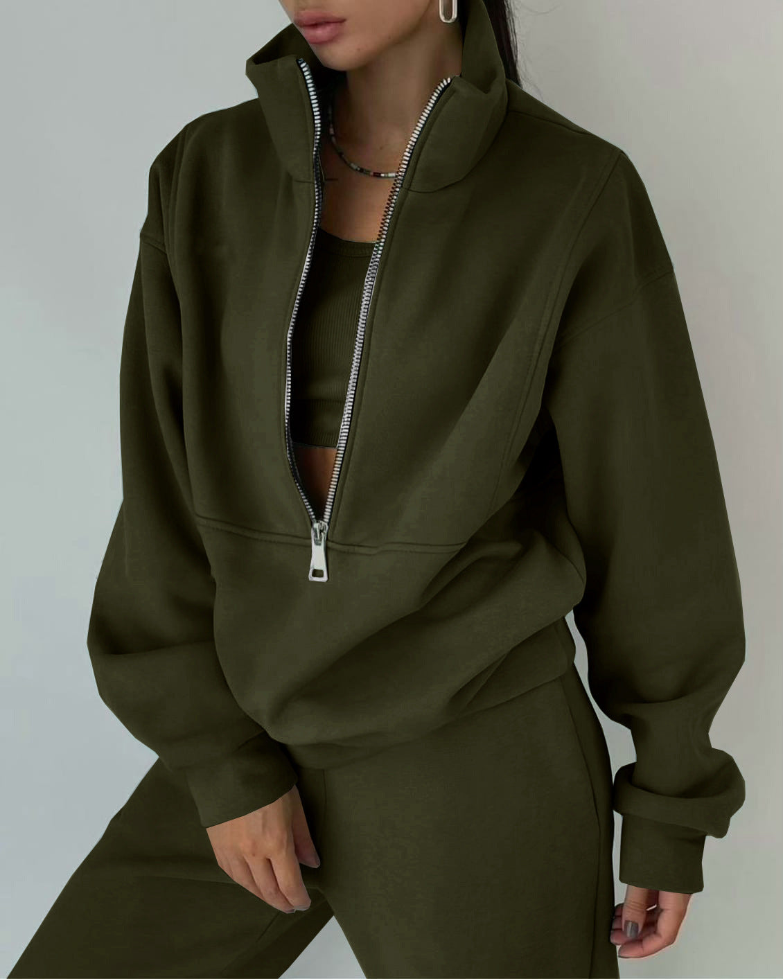 Over Sized Zip Up Casual Tracksuit