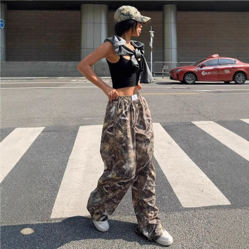 Casual Retro Multi-pocket Camouflage Cargos